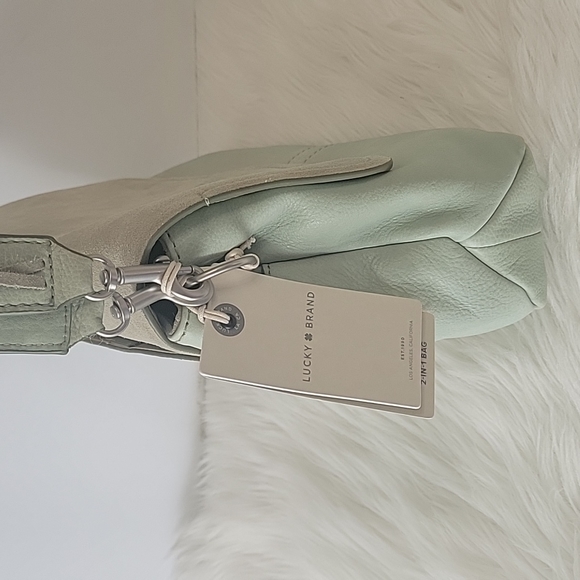 Lucky Brand Lyia leather crossbody bag in seagrass color NEW - Picture 5 of 15